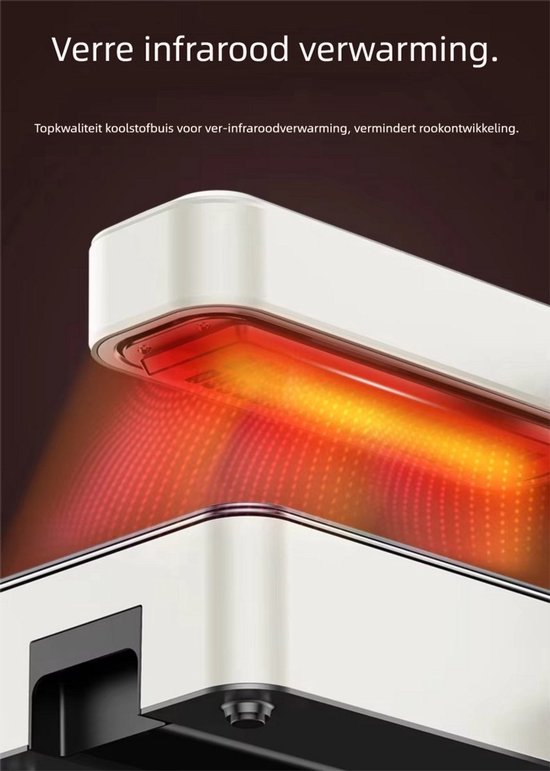 Elektrische Grillplaat - Keukenapparaat - Verstelbare Temperatuur - Verre Infrarood Verwarming - Anti-Aanbaklaag - Rookloze BBQ Grill, Vouwbaar - Geschikt voor Thuisgebruik & Buiten Kamperen — afbeelding 4
