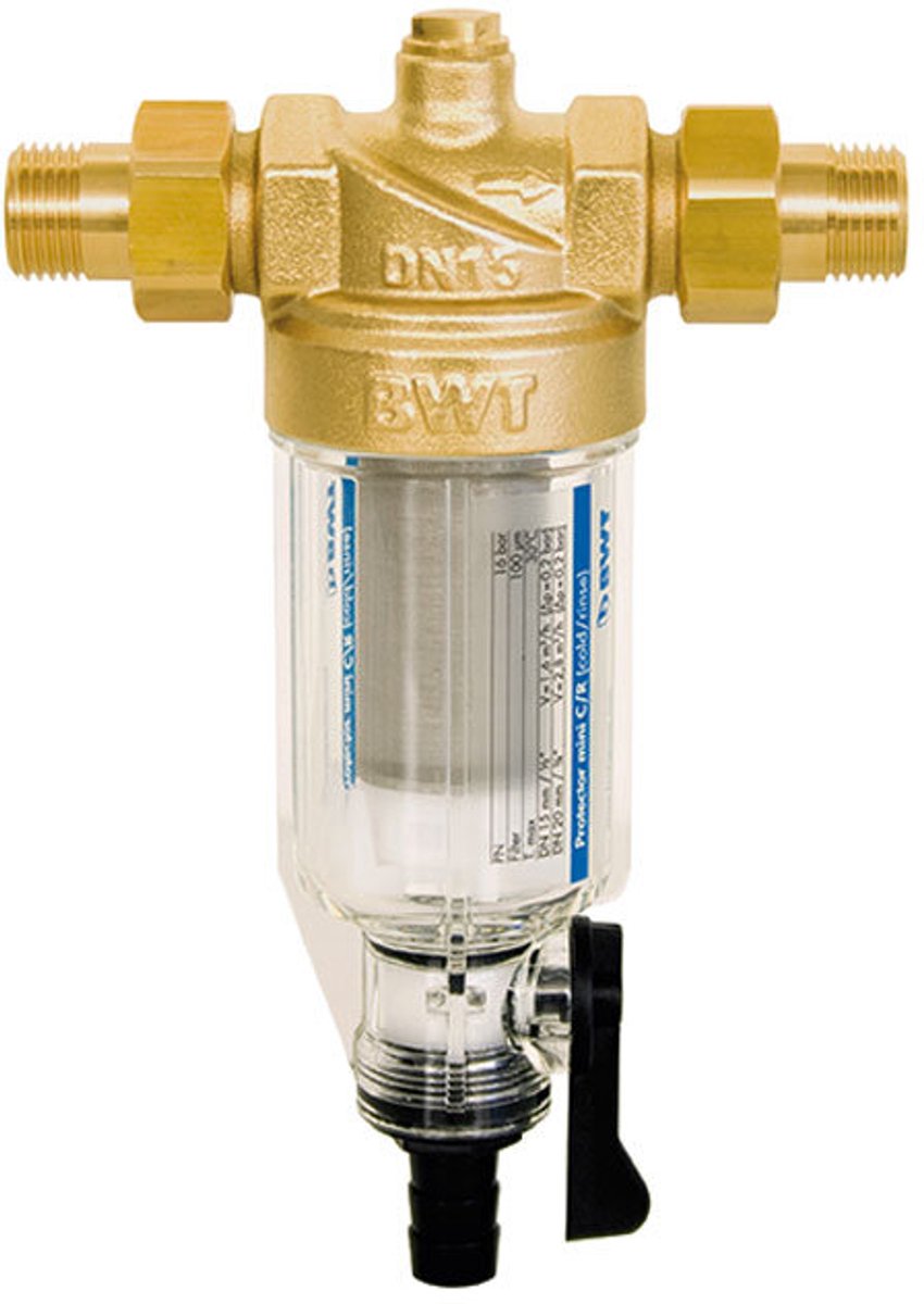 BWT Filter Protector Mini C/R 1/2" - compacte spoelfilter, PN 16, 10558