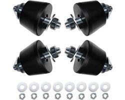 Rubberen buffer M8 (40 x 26 mm), 4 stuks - trillingsdemper voor airconditioning, warmtepompen en compressoren - anti-trillingsvoeten van rubbermetaal voor geluids- en trillingsvermindering