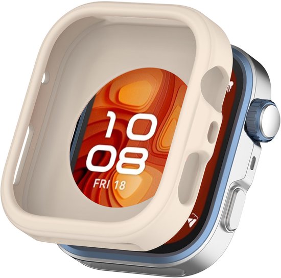 Stravo TPU Beschermhoesje – Geschikt voor Huawei Watch Fit 4 / Fit 5 – Flexibele Beschermcase – Schokbestendige Bumper – Starlight