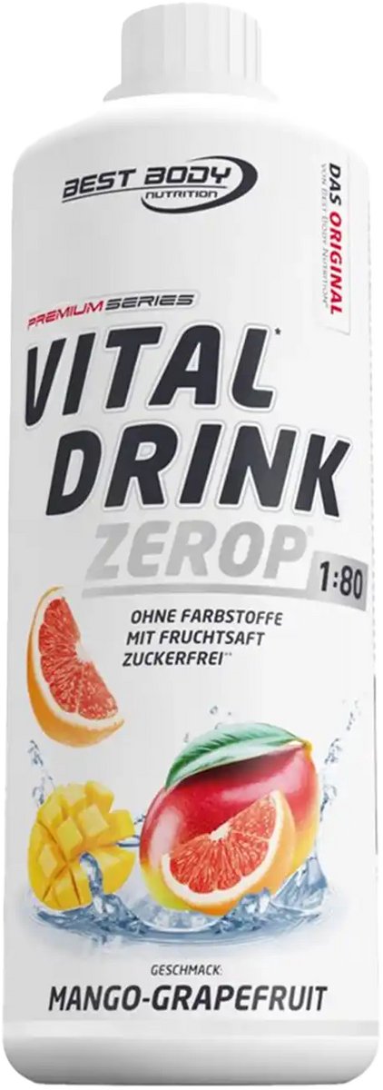 Bol.com Best Body Nutrition Vital Drink Zerop (1000ml) Mango Grapefruit - Intra- & Post-Workout - Intra-Workout aanbieding