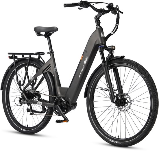 TTGO C7 SE Elektrische Fiets – 648Wh Lithium Accu – Actieradius tot 150 km – 36V 250W Middenmotor – Hydraulische Schijfremmen – 28×2.0 inch Banden – Shimano 9 Versnellingen – Aluminium Frame – LCD Display – Elektrische Stadsfiets – Grijs