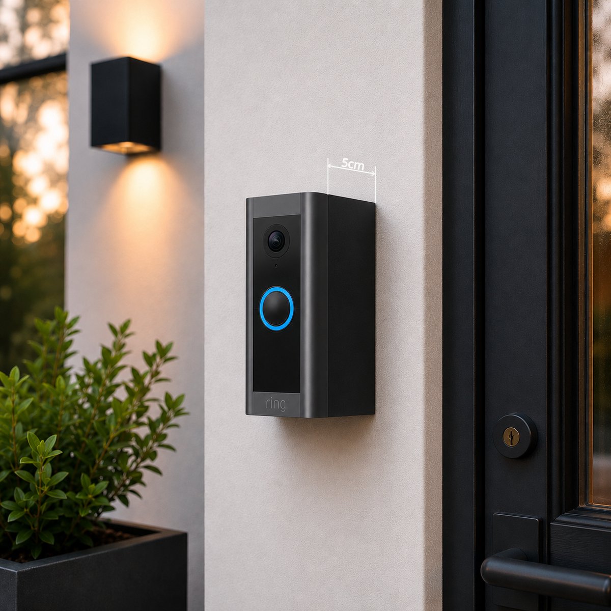 SmarThuis - afstandhouder geschikt voor Ring Video deurbel Wired - afstandhouder van 5cm 50mm - inclusief montage materiaal - sterk en milieubewust