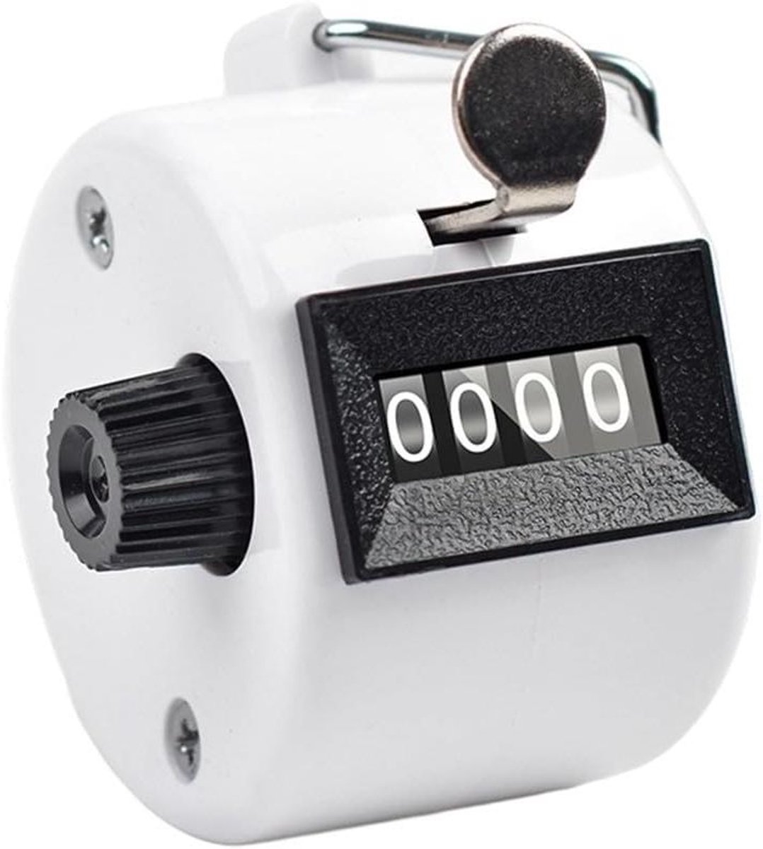 Mechanische handteller - Clicker teller - Mensenstromen tellen - 4-cijferig plastic - Compact formaat - Geel