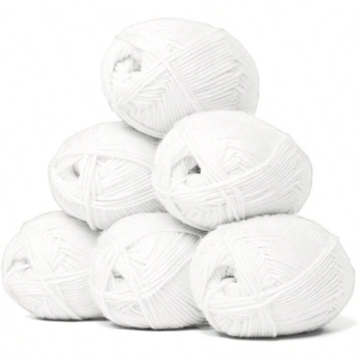 Chipa - Melkgaren Set White – 6x 25 Gram – 100% Acryl – Totaal 150 Gram – Zacht Haak- en Breigaren - Wit - Diverse Garen - Hobby & Handwerk - Naaien Accesoires - Naaigaren - Bordure - Naaibenodigheden