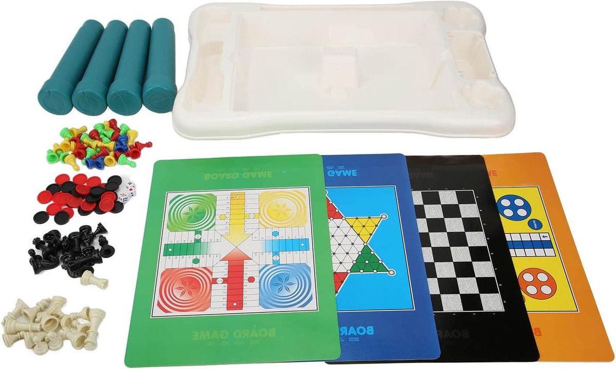 Klassieke Bordspelset - Educatieve Tafelspellen - Familie Entertainment - Veelzijdige Spelopties - 50 x 9 x 0.1 cm - Niet gespecificeerd