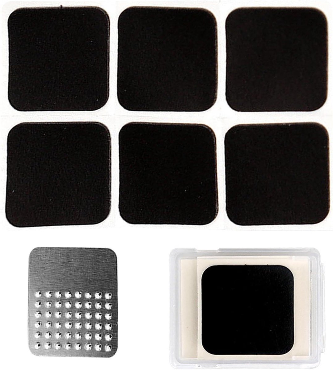 Fiets band reparatie - Lekke band - Onderweg repareren - Zelfklevende patches - 6 stuks - Zwart