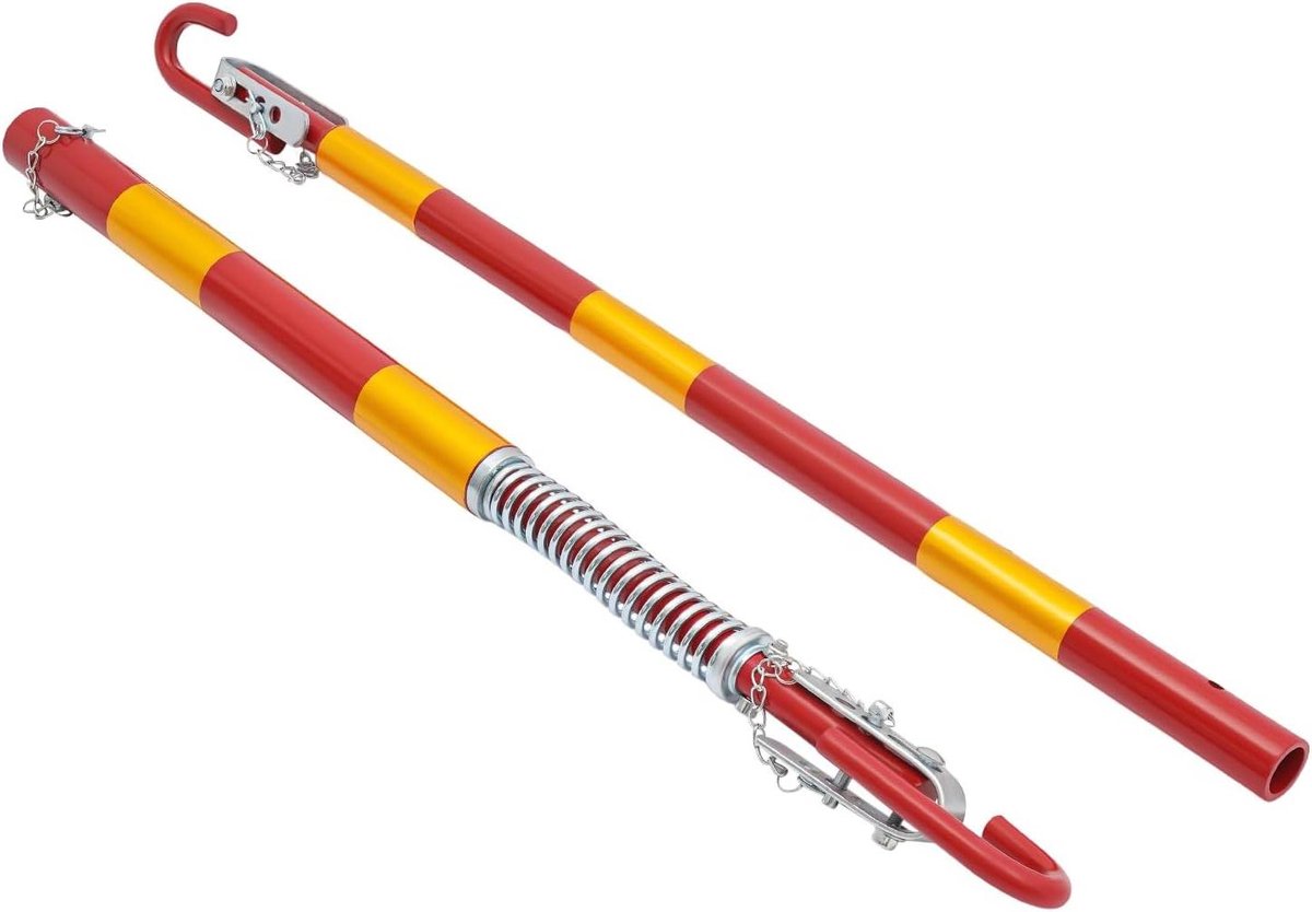 Sleepstang met Demping - Auto Sleephulp - Voertuigen Slepen - Veilig Schokdempingsontwerp - 95 cm Lengte - Rood Geel