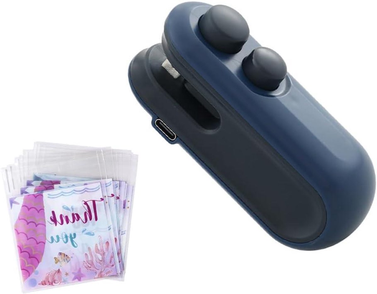 Mini Sealer - Zakken Sluitmachine - Voedsel Bewaren - 2-in-1 Functie - 100 Zakken - Blauw
