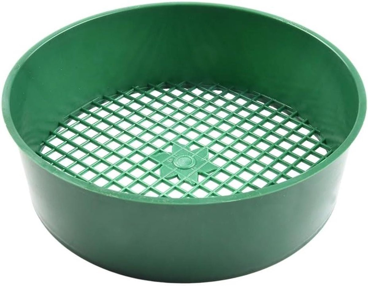 Tuin Zeef - Plastic Zeef - Bodem Voorbereiden - Fijn Gaasontwerp - 2 Stuks 16cm - Groen