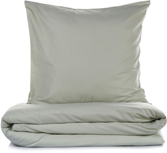 L'Essentiel Maison Ranforce Eenpersoons XXL Dekbedovertrekset - 200x200 cm - 100% Katoen –Saliegroen — afbeelding 4