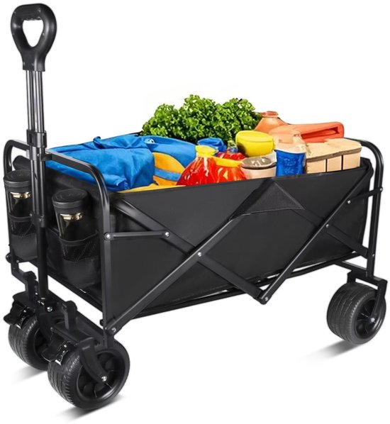 Norvia Opvouwbare Bolderkar - Handkar Met Verwijderbaar Tafelblad/Dak - 150 kg Draagvermogen - Extra Stevige Wielen - All Terrain van Norvia — afbeelding 2