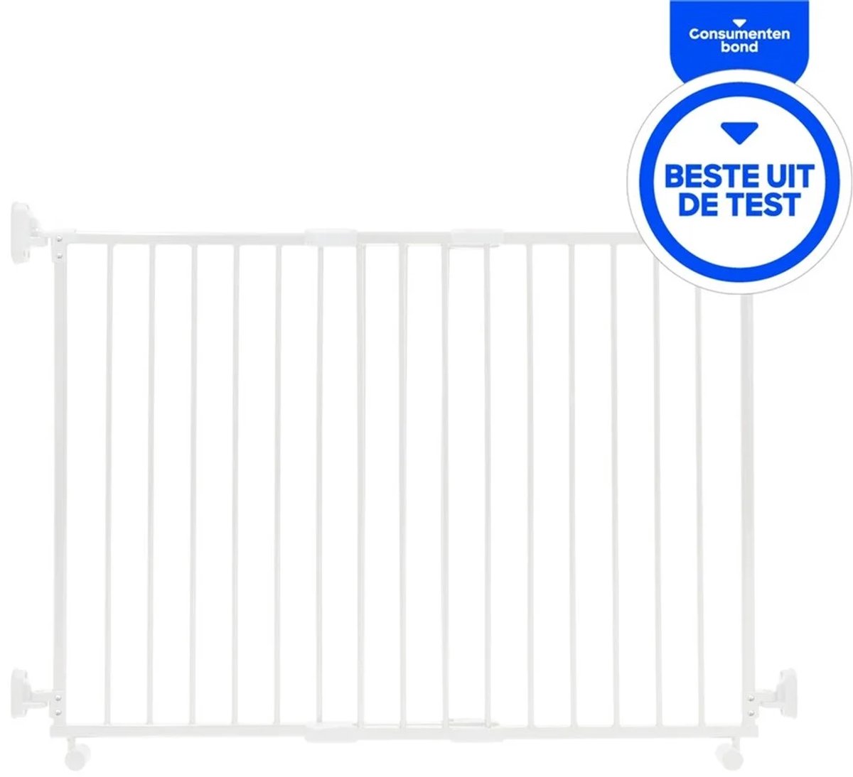 Bol.com Safetythings Traphekje - Op Wielen - Uitschuifbaar - 80 - 130 cm - Schroefbevestiging - Wit aanbieding