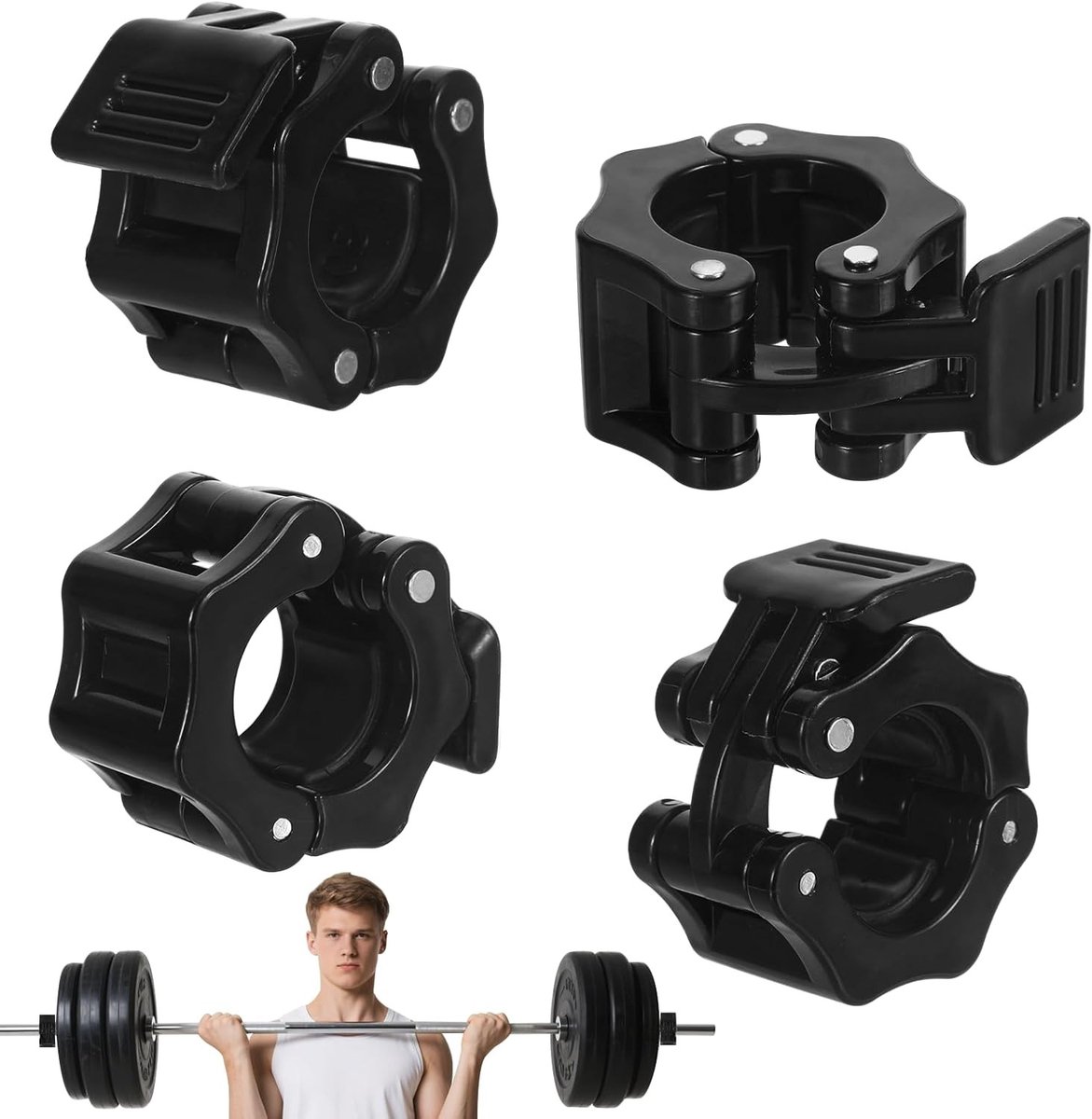 Set van 4 Snelle Ontgrendelingsclips voor Halters, Dumbbells en Gewichtheffen - Ideaal voor Sport en Fitness
