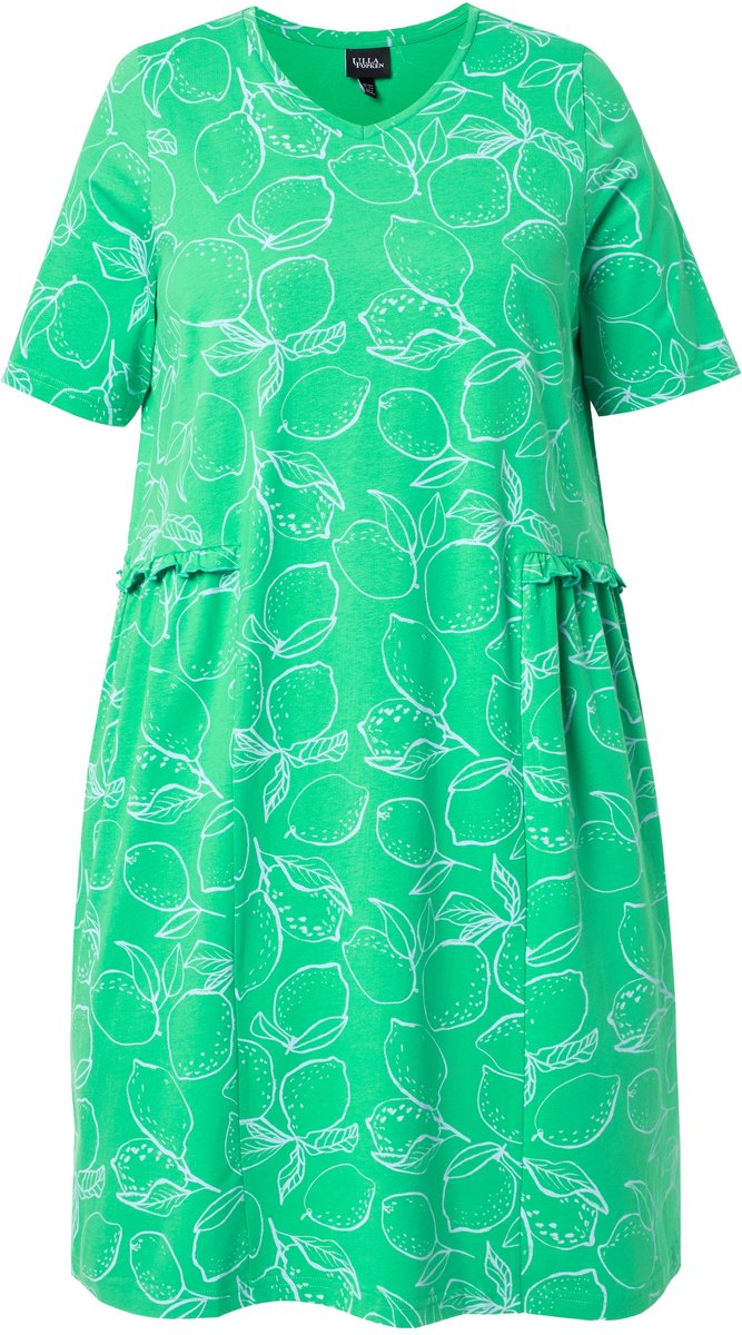Ulla Popken - Dames - Midi-jurken - Grasgroen - Maat 42+