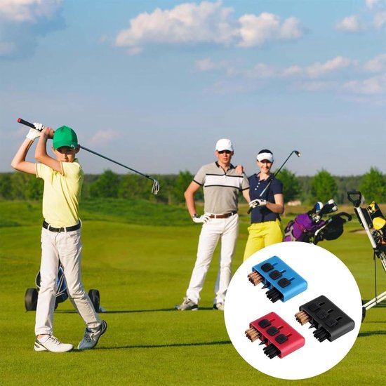 3 Stks 3 in 1 Draagbare Golf Club Borstel en Groef Cleaner Kit, Golf Club Cleaner Borstel, Pocket Size Groove Cleaner Golf, Voor Golf Intrekbare Groef Pocket Accessoires — afbeelding 3