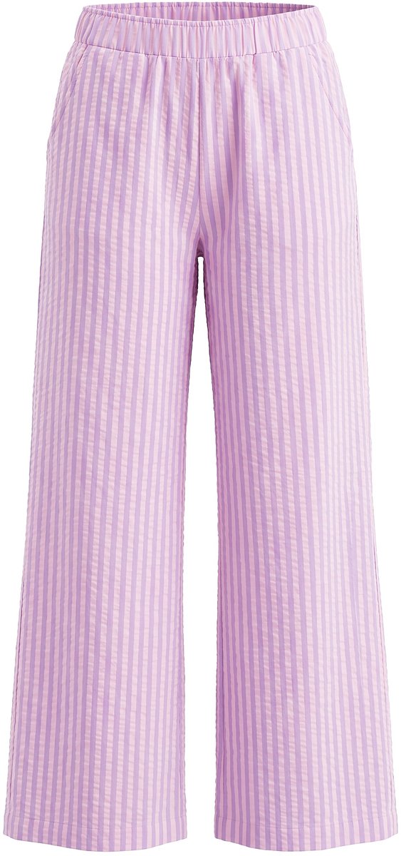 Studio Untold - Dames - Broek wijde pijpen seersucker strepen - Sering - Maat 50