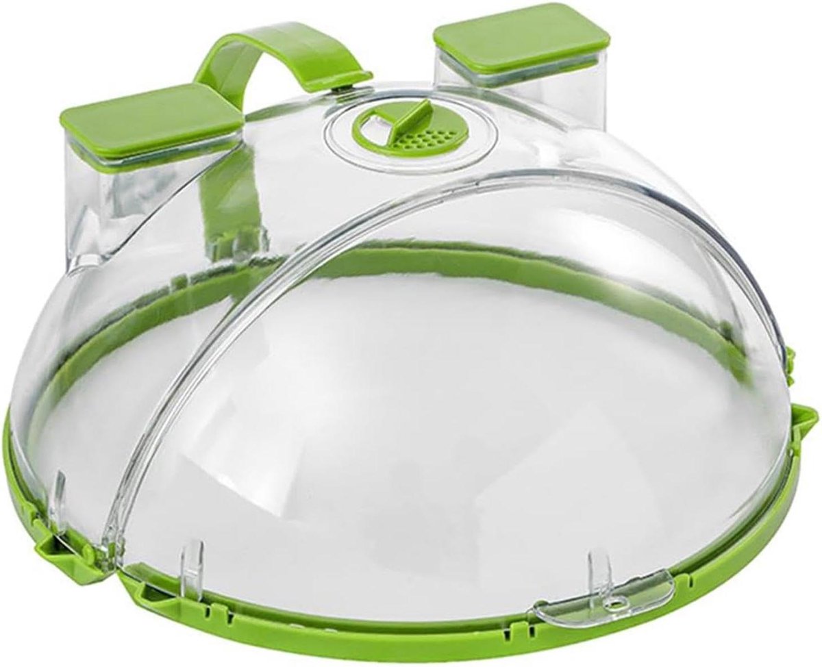 Magnetronafdekking Glas - Spatdeksel Hittebestendig - Voedsel Opwarmen - Ventilatie Instelbaar - 27 x 12 cm - Transparant