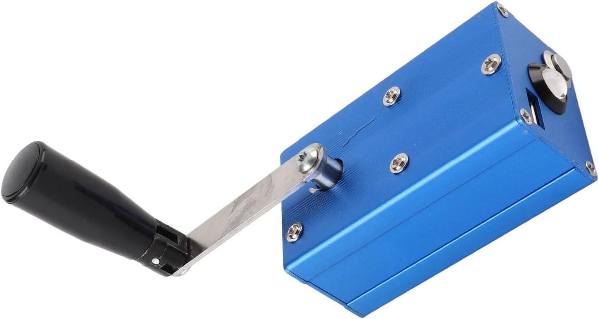 Handgenerator - Dynamo oplader - Noodstroom opwekken - Krachtige 4 watt output - Compact formaat - Blauw