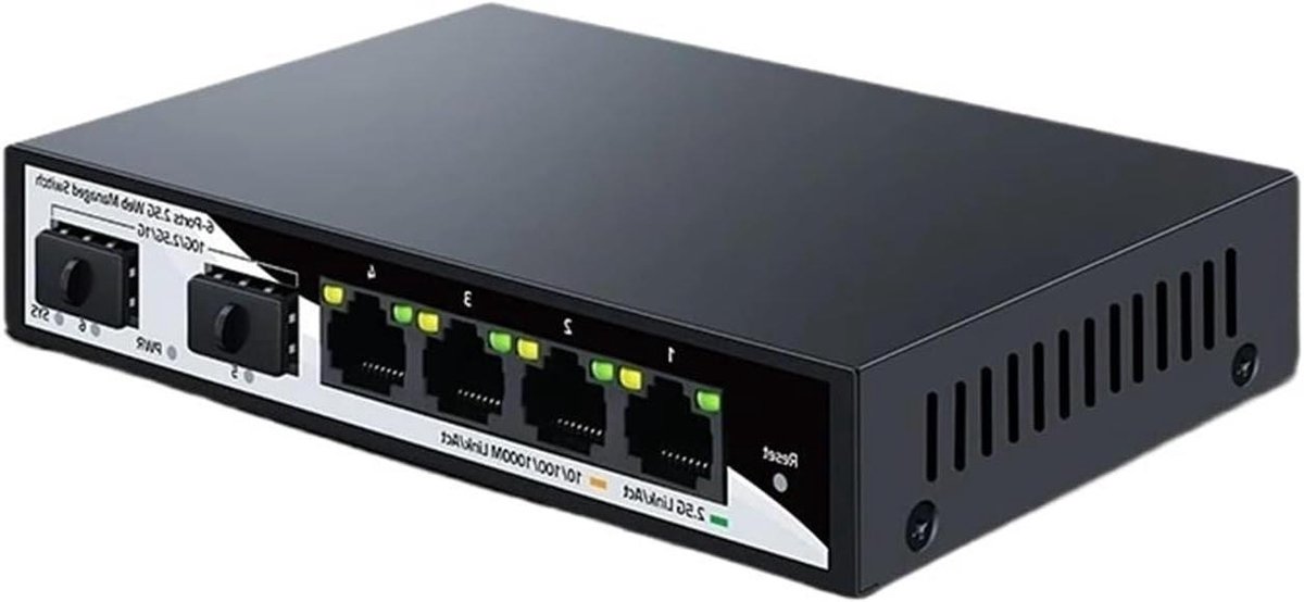 Netwerk Switch - Ethernet Hub - Snelle Dataoverdracht - 60 Gbps Capaciteit - 6 Poorten - Zwart