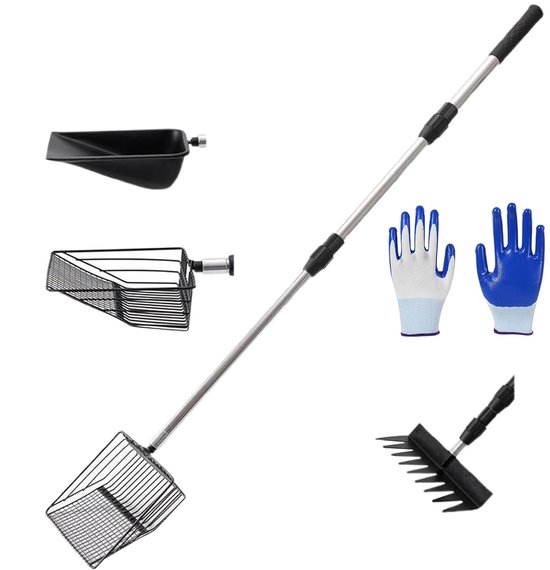Stalveger Uitschuifbaar - Schoonmaakgereedschap Dier - Stalmest Opruimen - 4 Schepkoppen - 44 x 9 x 16 cm - Enkel kenmerk — afbeelding 3