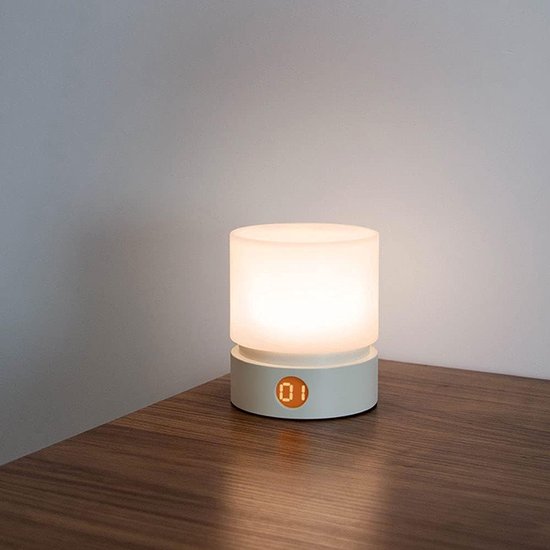 LED-nachtlampje, aanraakgevoelig nachtlampje - tafellamp, traploos dimbare LED-nachtlamp Geschikt voor de slaapkamer, draagbare verlichting, geschikt Geschikt voor babykamers, kinderkamers, kantoren en gangen - wit. — afbeelding 5
