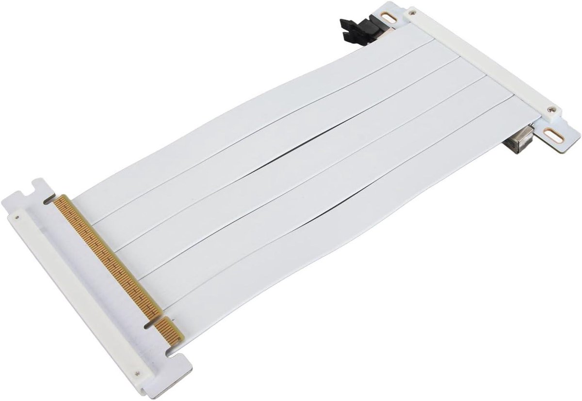 Grafische Kaart Verlengstuk - PCIe Kabel - Computer Uitbreiding - 180 Graden Hoek - 20 cm - Wit