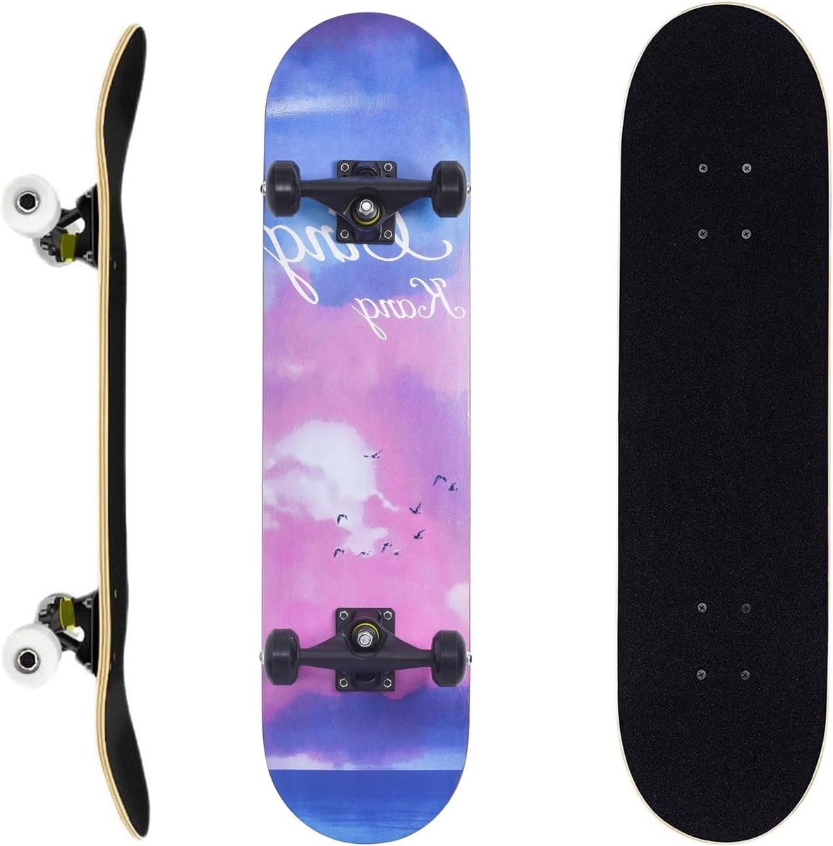 Compleet Skateboard Double Kick Board Beginners Leren 7-laags Esdoorn Deck 70 x 20 cm