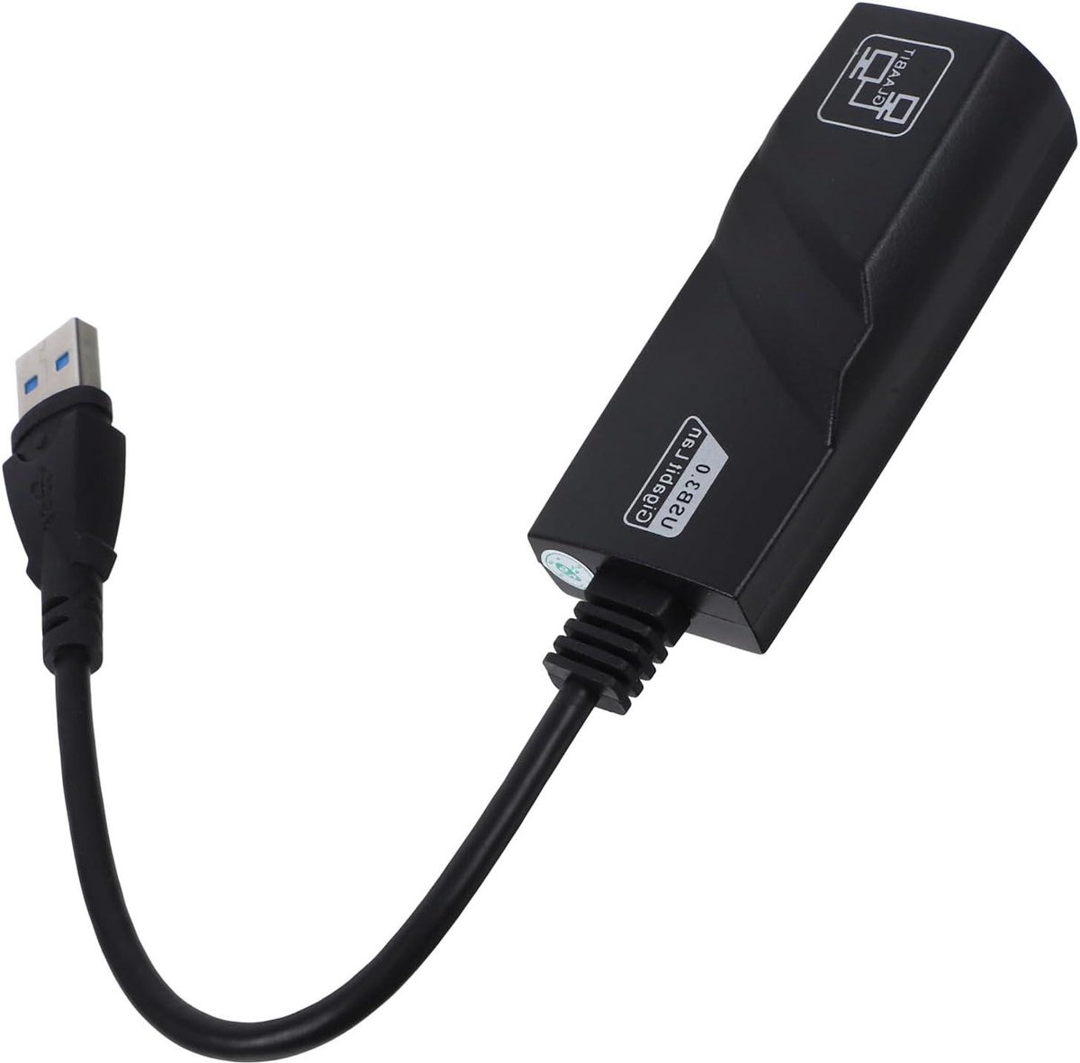 USB Ethernet Adapter - Netwerkkaart - Snelle Internetverbinding - Gigabit Snelheid Driver-vrij - 11 cm - Zwart