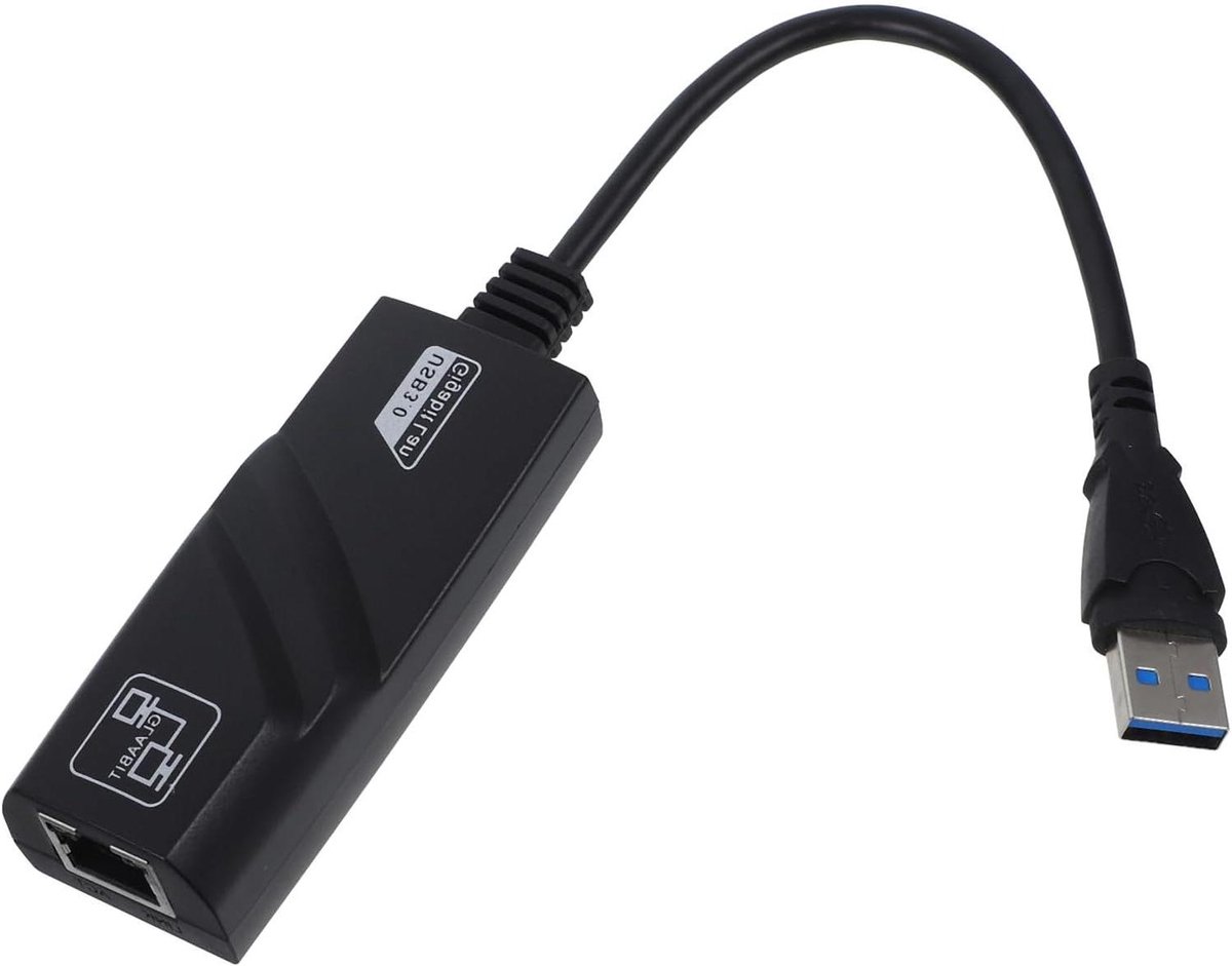 USB Netwerkadapter - Ethernet Converter - Snelle Internetverbinding - Plug and Play - 1000M Snelheid - Zwart