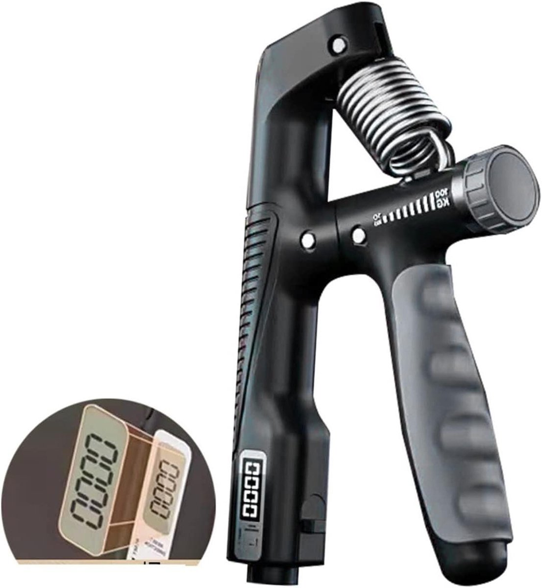 Krachtmeter - Handdynamometer Grip - Training Kracht - Hoge Nauwkeurigheid - 120 Kg - Zwart