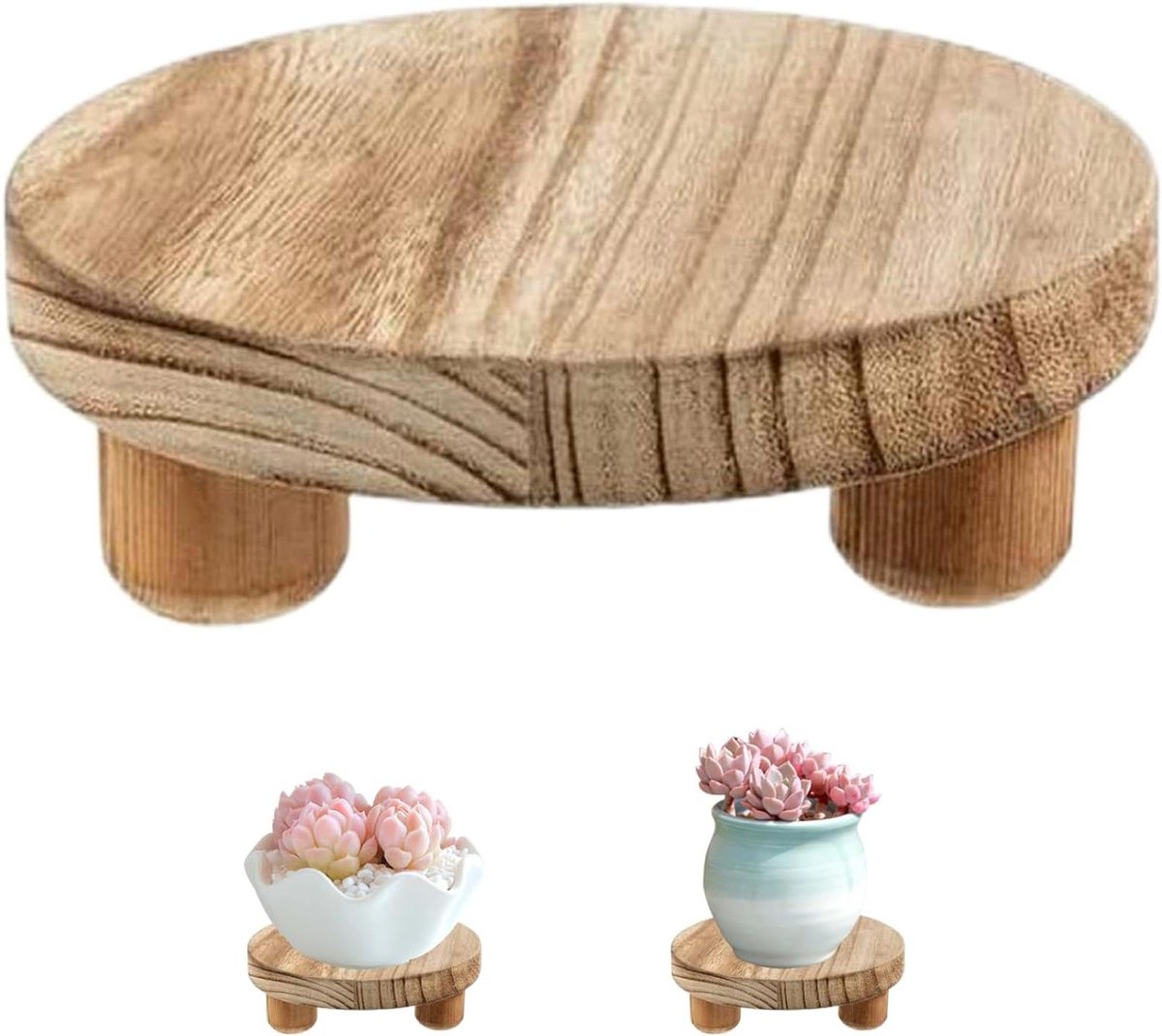Houten Verhoger - Kruk Displaystandaard - Decoratie Presenteren - Stabiele Houten Basis - 152 cm Diameter - Houtkleur