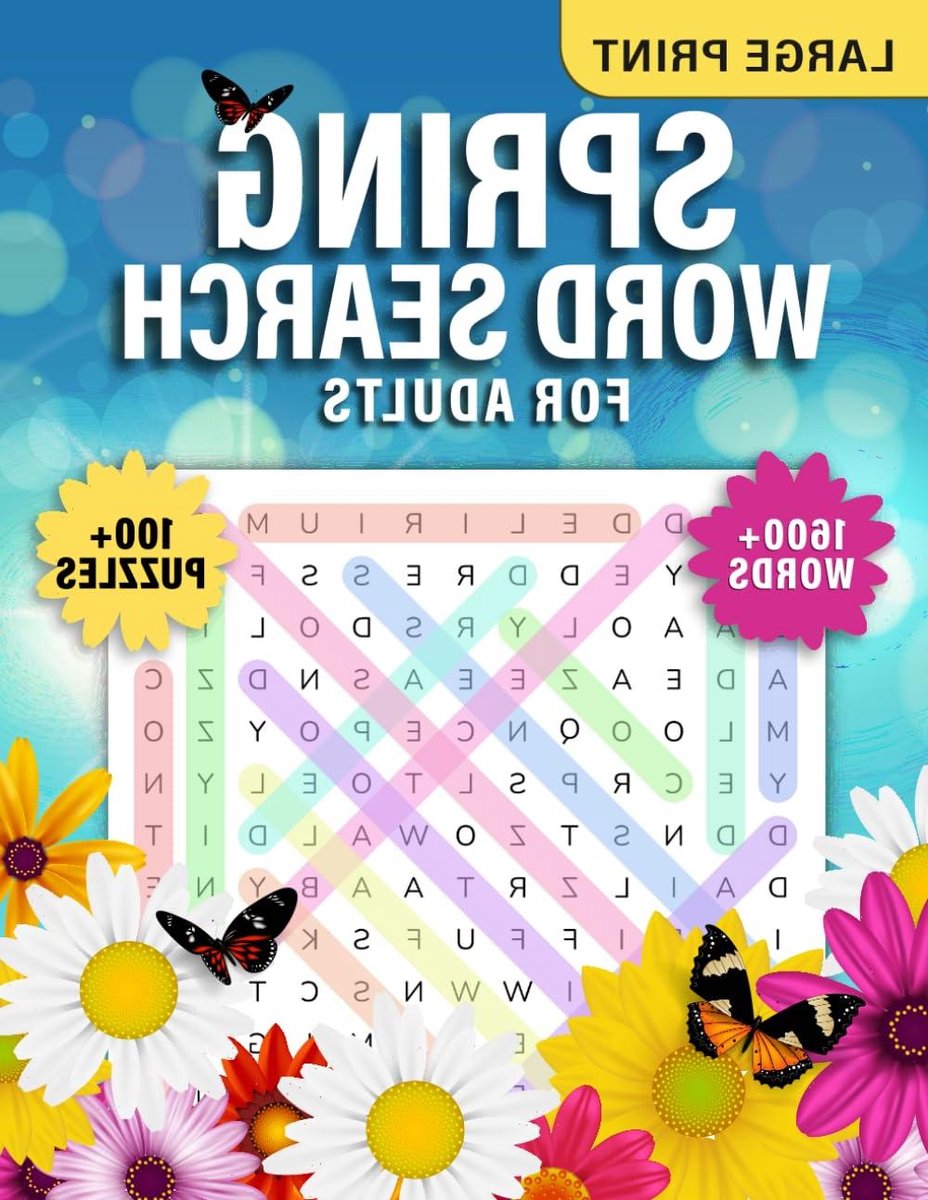 Woordzoekboek Volwassenen - Puzzelboek - Ontspanning en Plezier - 1600+ Lentethema Woorden - Groot Lettertype - Multicolor