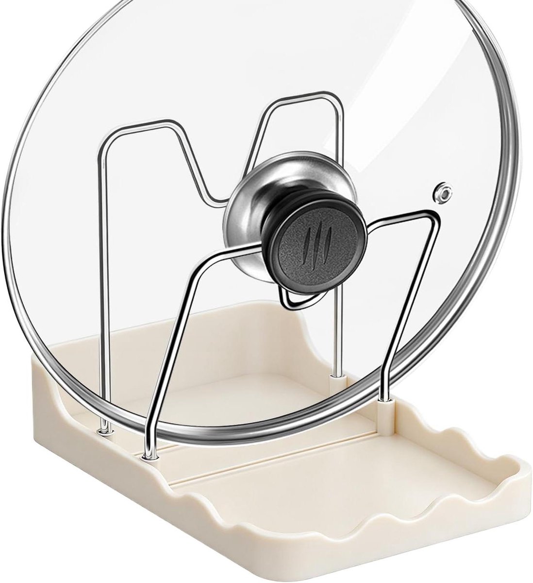 Deksel Organizer - Lepel Droogplank - Keuken Opbergen - Met Lekbak - 15 cm Breed - Wit