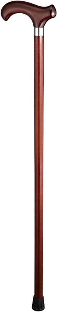 Houten wandelstok - Loopstok beukenhout - Ondersteuning bij lopen - Ergonomisch gebogen handvat - 80-95 cm - Donkerbruin