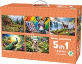 Mr. Broccoli - Animal Collection - 5 x 1000 Stukjes Legpuzzel Dieren - Inclusief Poster - FSC® - Puzzel voor Volwassenen
