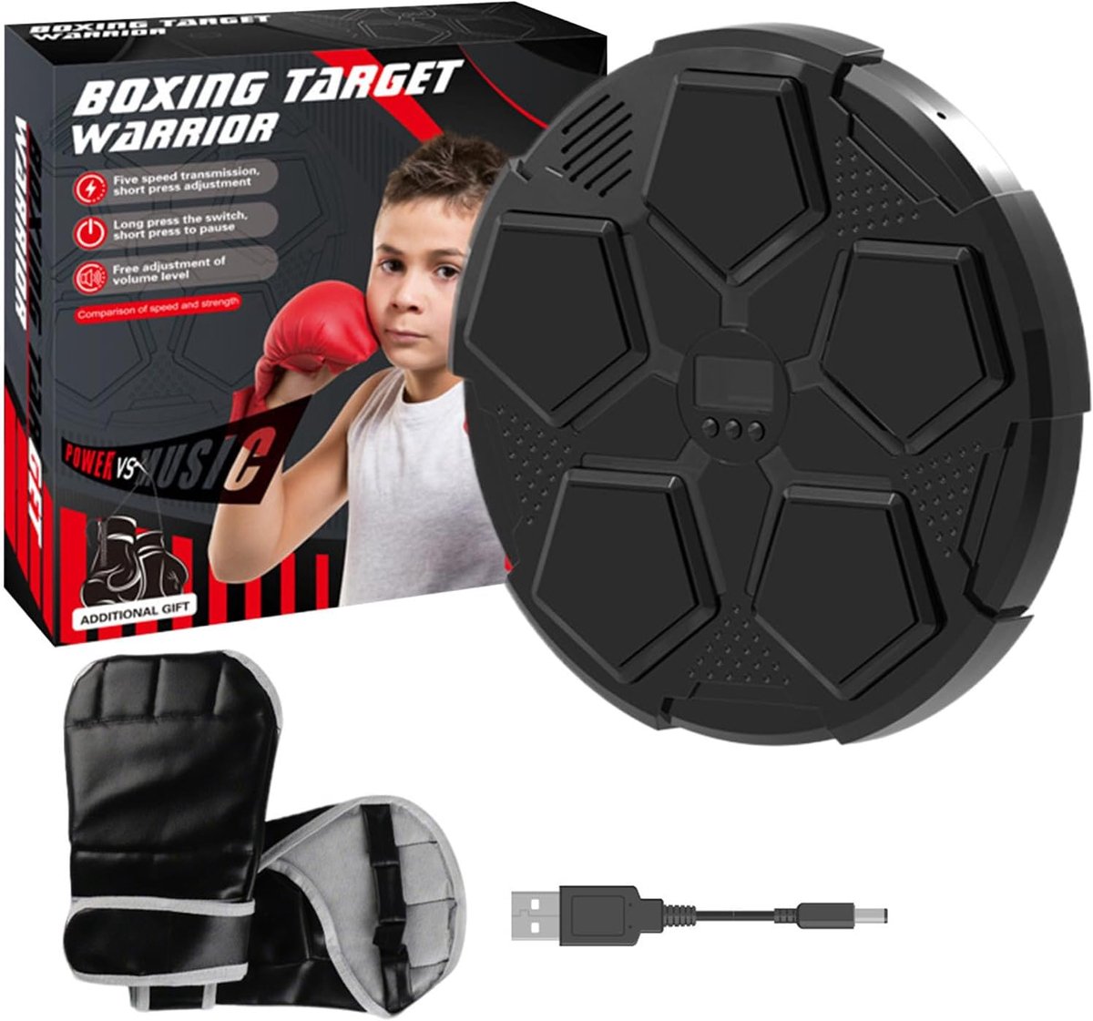 Boksmachine Muziek - Indoor Workout - Thuis Fitness - Dynamische Snelheid - 32x5x315 cm - Zwart