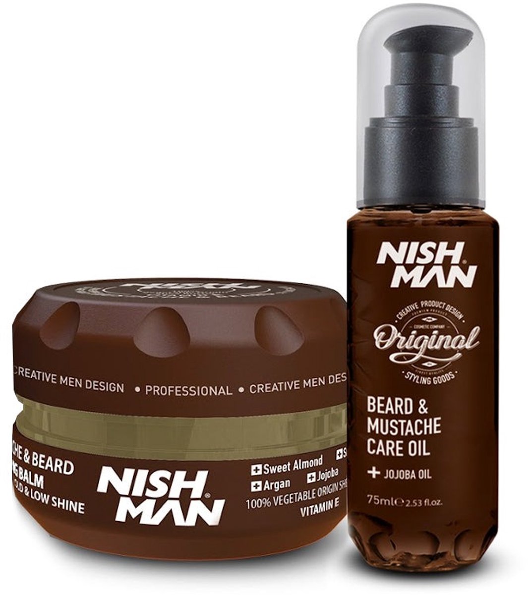 Nishman Beard Care Set Baardolie 75ml en Stylingbalsem 100ml voor heren