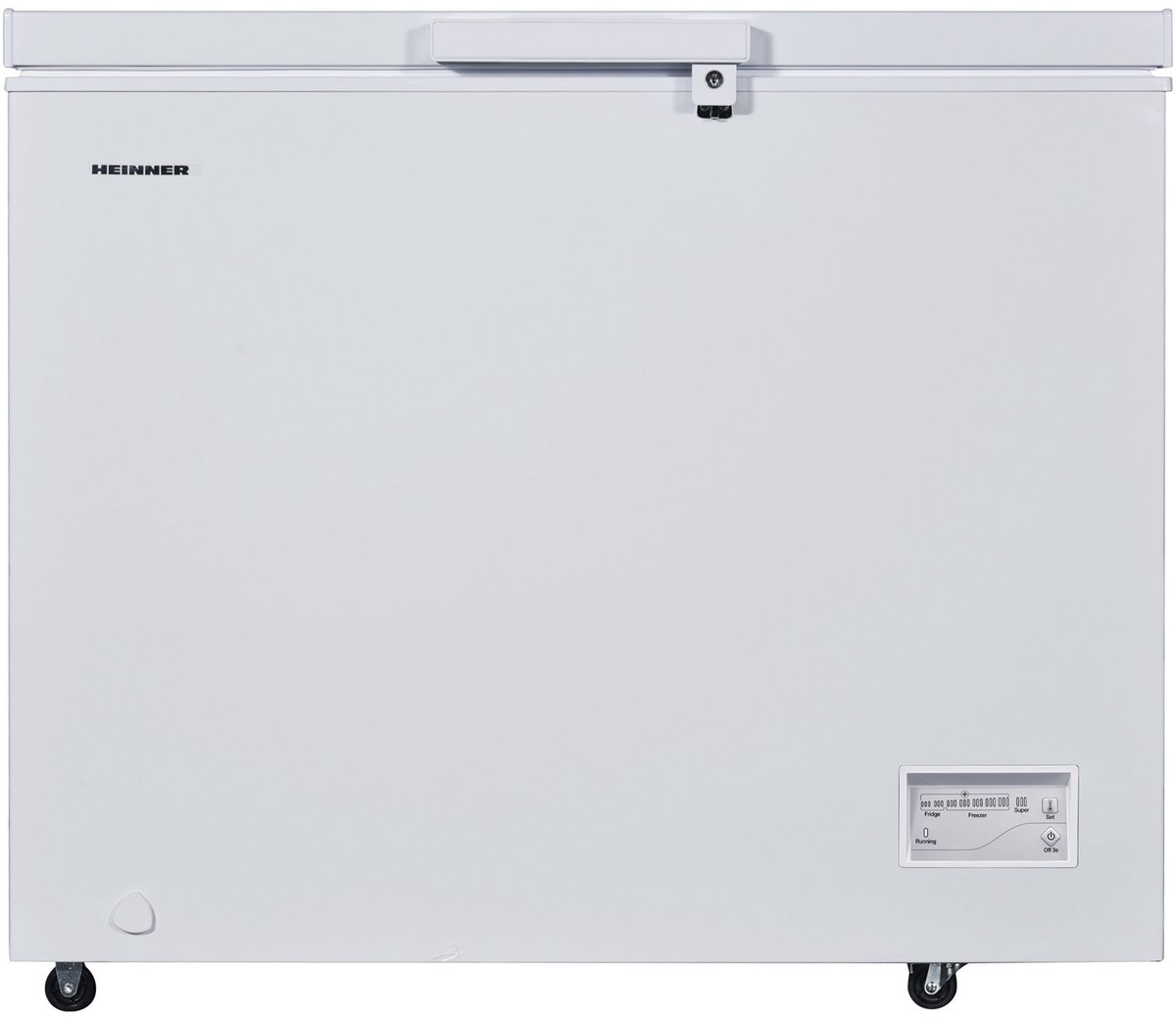 Heinner HCF-287CNHE++ Vrieskist – 287 L – Convertible (Vriezer/Koelkast) – Waterbestendig Display – LED-verlichting – Snelvriesfunctie – Wit – 5 Jaar Garantie