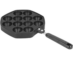 Takoyaki Pan - Ballen Maker - Lekkere Snacks Maken - 12 Holtes Anti-aanbak - 34x18 cm - Zwart