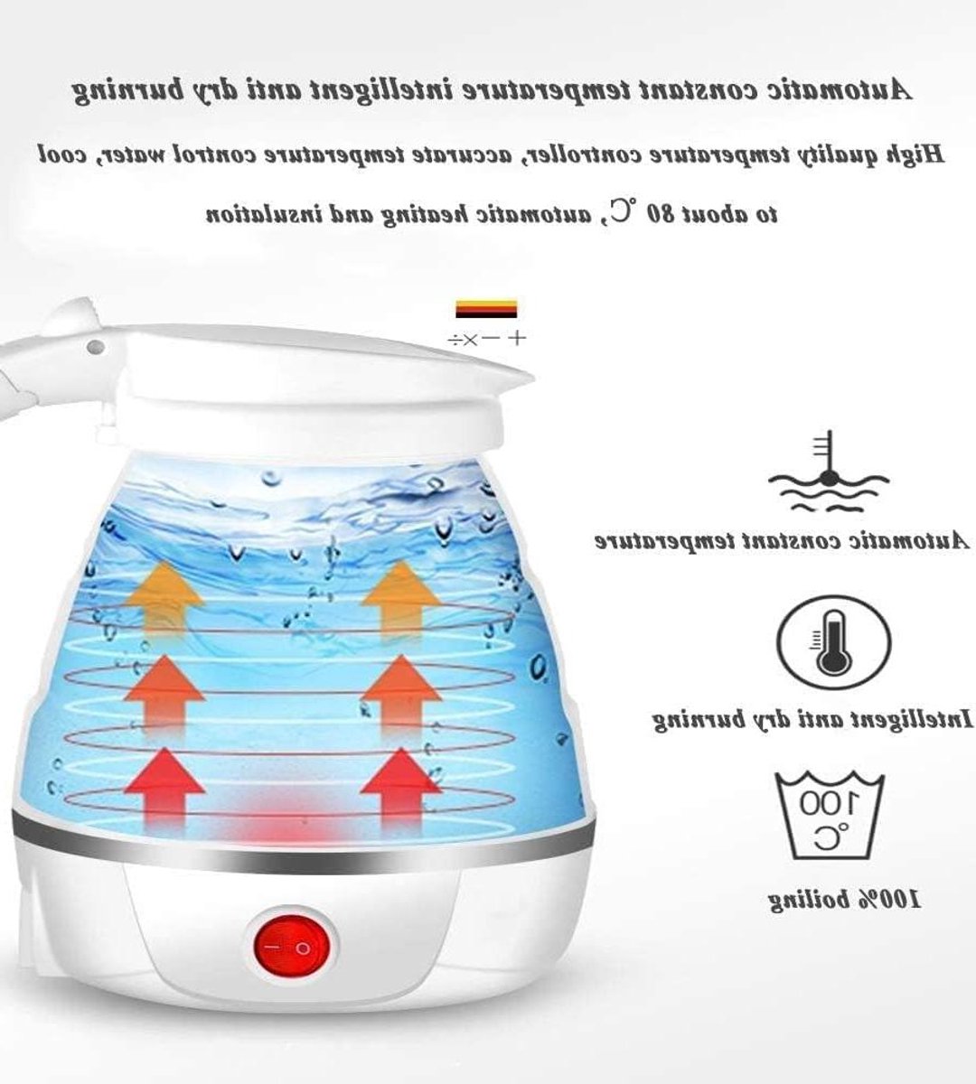 Klapbare Waterkoker - Reis Waterkoker - Snel Water Koken - Dubbele Voltage Functie - 600ML Capaciteit - Blauw