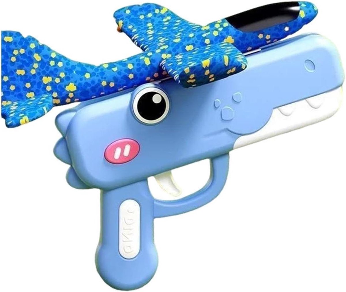Schuim Zweefvliegtuig - Vliegend Speelgoed - Buiten Spelen - Duurzaam Lichtgewicht - 124 cm Lang - Blauw