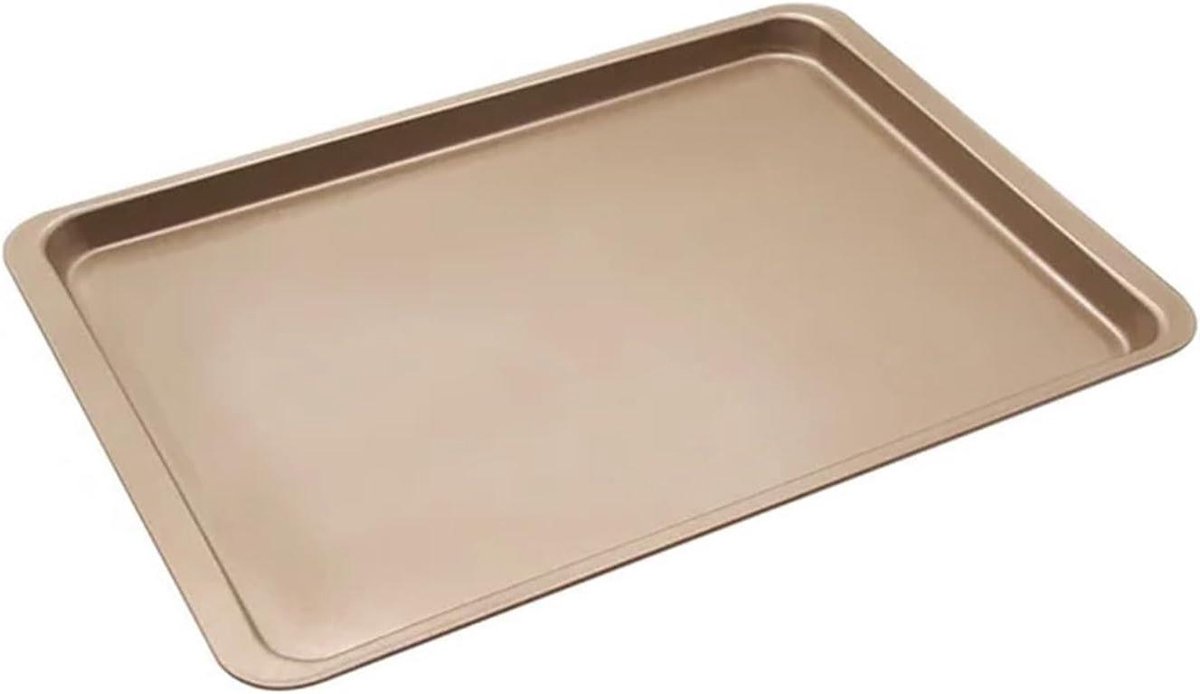 Bakplaat Anti-aanbak - Ovenpan Rechthoekig - Brood en Koekjes Bakken - Duurzaam Koolstofstaal - 37 x 25.5 cm - Goud