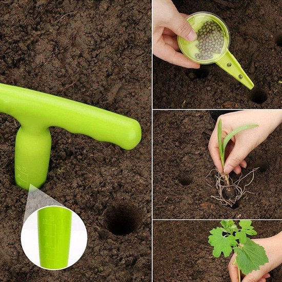 Solidchoice- Plantenzaaier set 5 maten - Ergonomische zwengel - Kunststof - Tuingereedschap - Labels voor tuinieren - Gaten van 0,12-1,0 cm - Zaaigereedschap van Solidchoice — afbeelding 5
