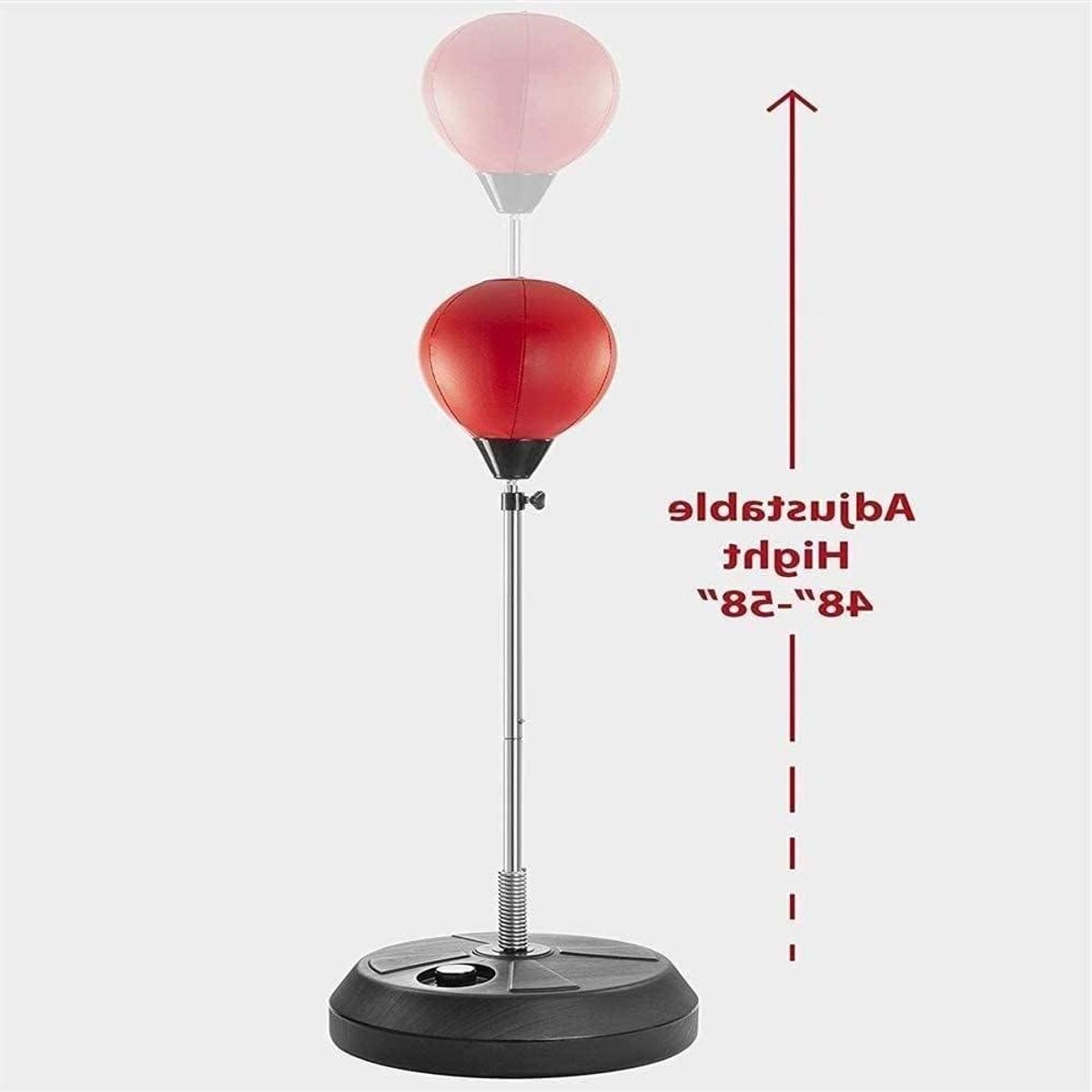 Staande bokszak - Bokstraining bal - Thuis fitness - Verstelbare hoogte - Tot 152 cm - Rood