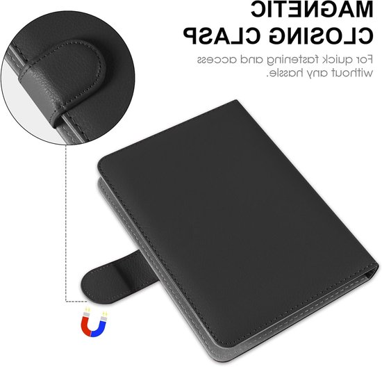 Universele leren beschermhoes voor 6.8" en 7" eReaders zoals Kobo Clara HD, Pocketbook en Sony, zwart, met optimale bescherming en stijl — afbeelding 2