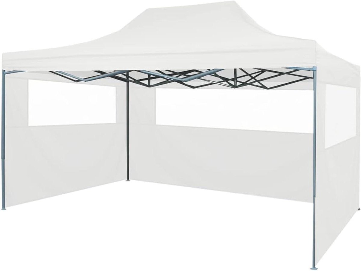 Opvouwbare Partytent - Feesttent Tuin - Buitenfeesten Organiseren - Waterdicht UV-beschermend - 3 x 45 meter - Wit