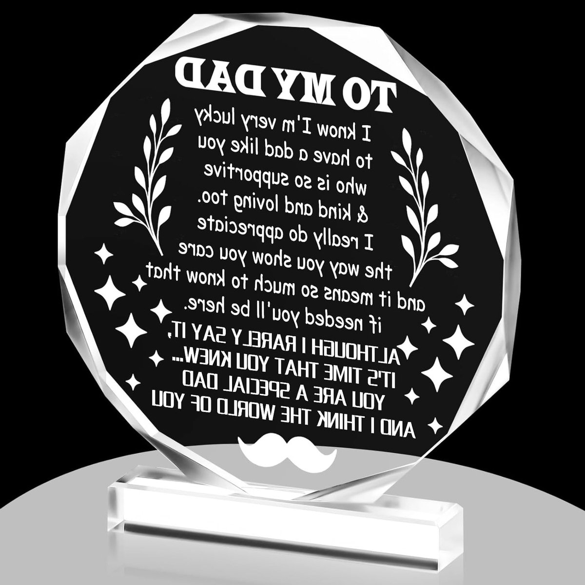 Acryl Plaquette voor Vader, Jaarlijkse Cadeau voor Vader - Waardering Plaquette, 12x12x1cm, Bedankbord voor Tafeldecoratie en Herinneringen