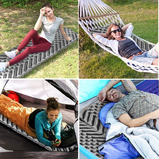 Campingmatras - Luchtmat - Buiten slapen - Compact en lichtgewicht - 190 x 56 cm - Blauw — afbeelding 2