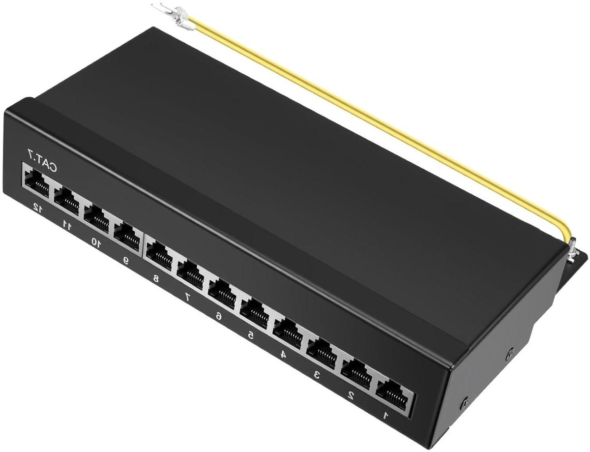 Netwerk Patchpaneel - Verdelerpaneel Ethernet - Netwerk Organisatie - Volledig Afgeschermd STP - 12 Poorten - Zilver